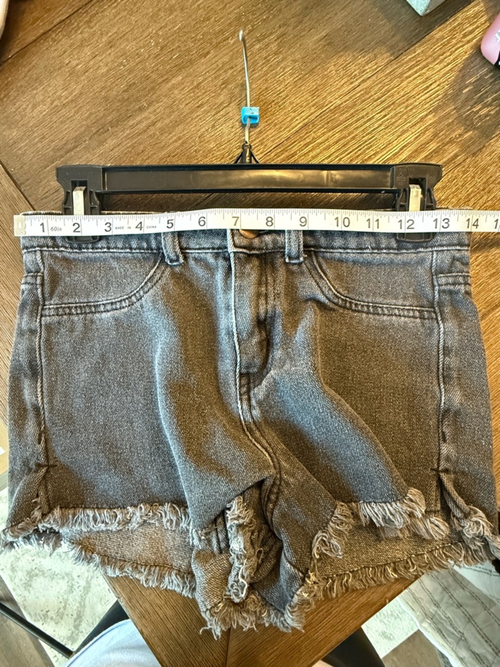 Washed Black High-Rise Frayed Hem Denim Shorts - Picture 4 of 5